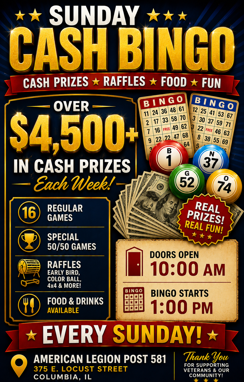Sunday Cash Bingo Flyer